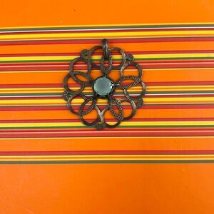 Vintage Silver and gemstone large pendant